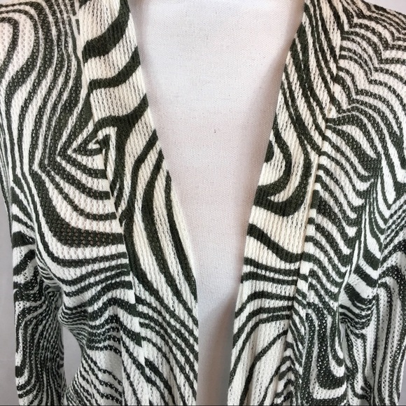 Peck & Peck Charcoal Gray Zebra Stripe Duster Sz L - Picture 5 of 8